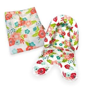 GO By Goldbug Floral Car Seat Carrier Canopy Cover Germ Protection and Head Rest